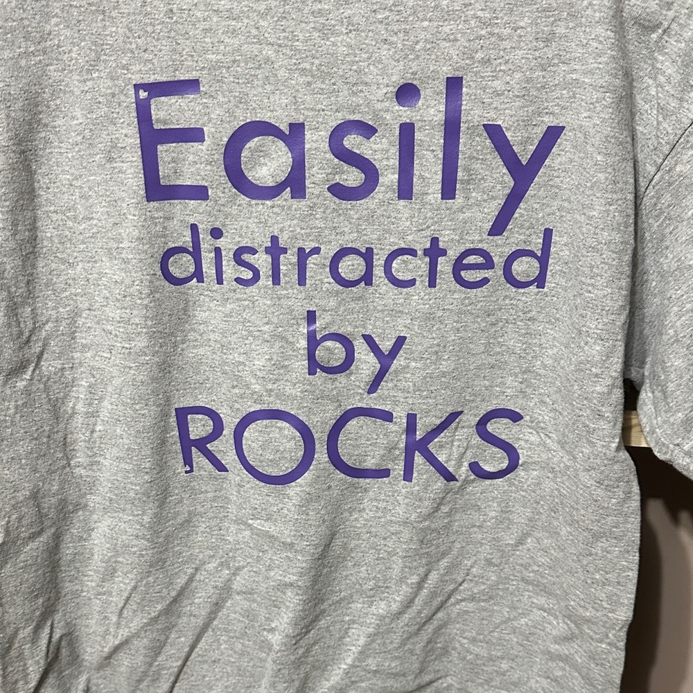 Gildan Gray Kids Shirt with Purple Print